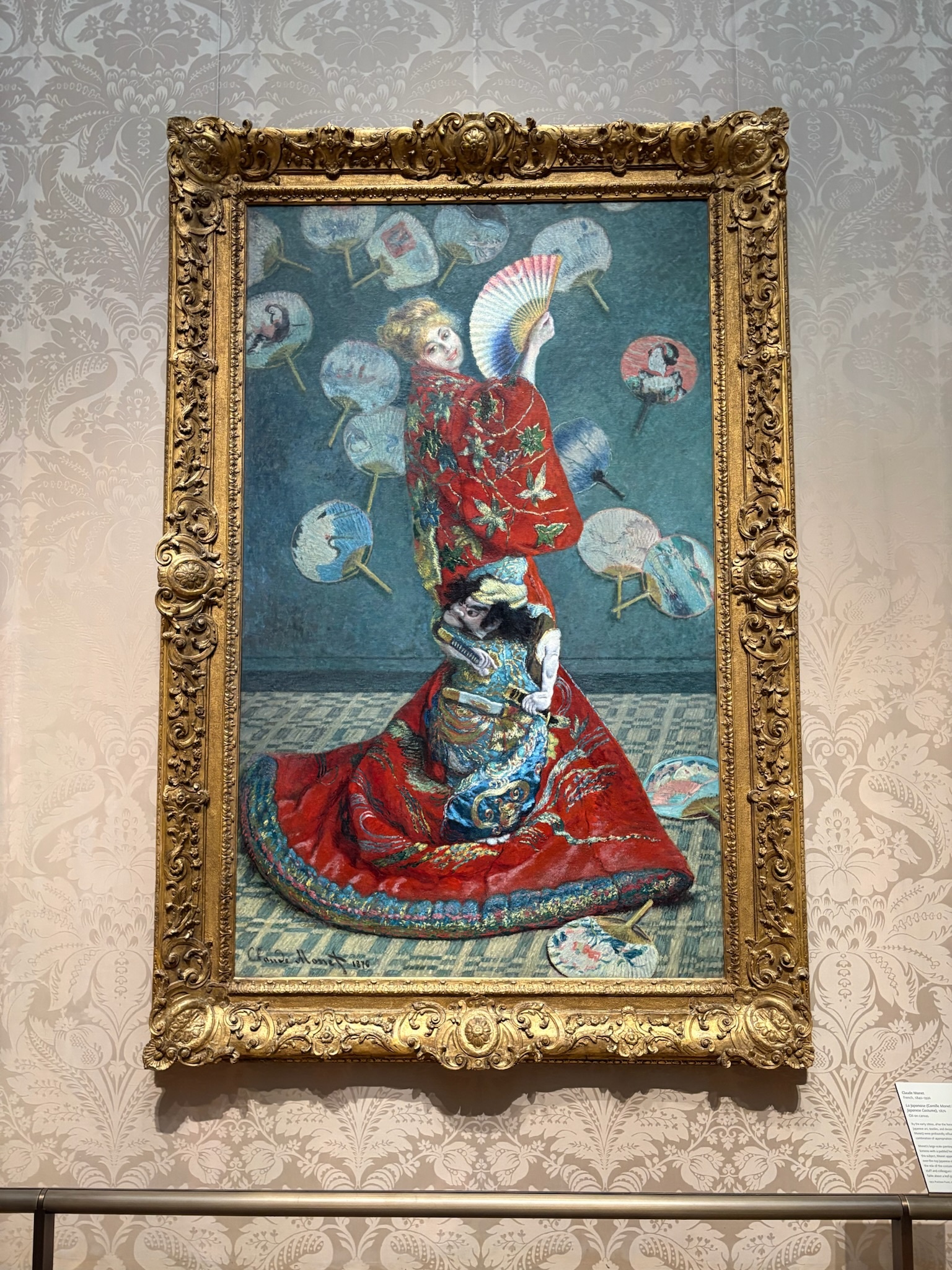 ボストン美術館で撮影した、赤い着物姿の女性を描いたモネ《ラ・ジャポネーズ》