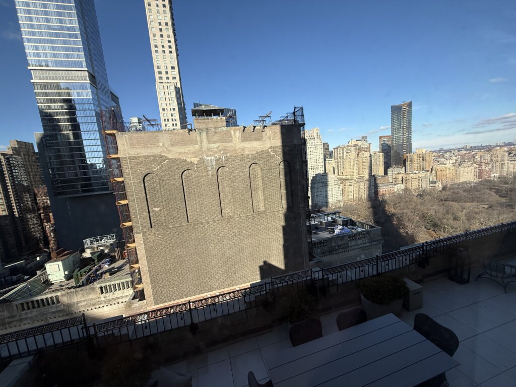 JWマリオットの客室から眺めたセントラルパーク方面の景色