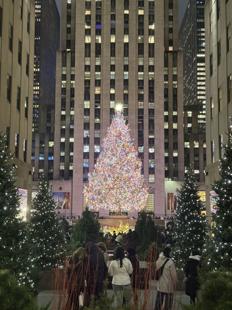 ニューヨークの夜を彩るクリスマスツリー